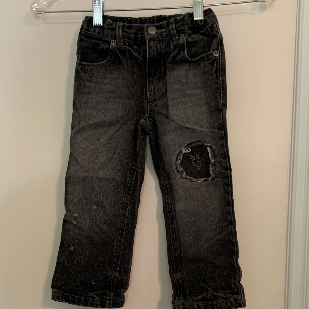 Amy Coe Black Distressed Straight-Leg Jeans for toddler boys